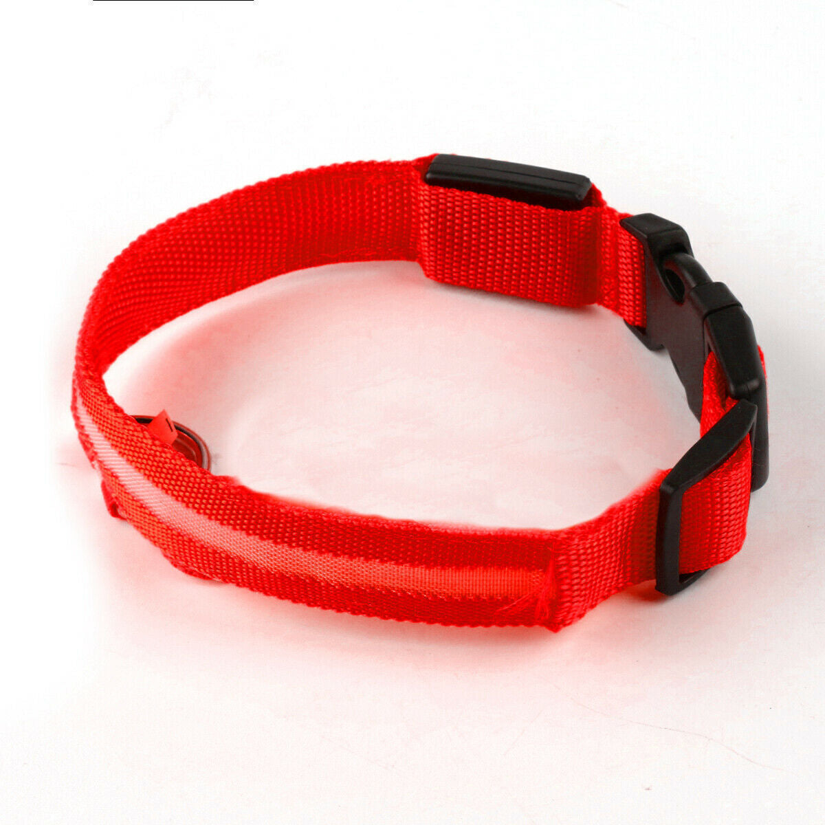 USB Rechargeable LED Pet Dog Collar Flashing Luminous Safety Light up Nylon UK